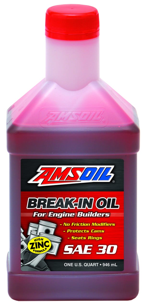 A gallon of Break-In Oil - an SAE 30 oil formulated without friction modifiers to allow for quick and efficient piston ring seating in racing engines.