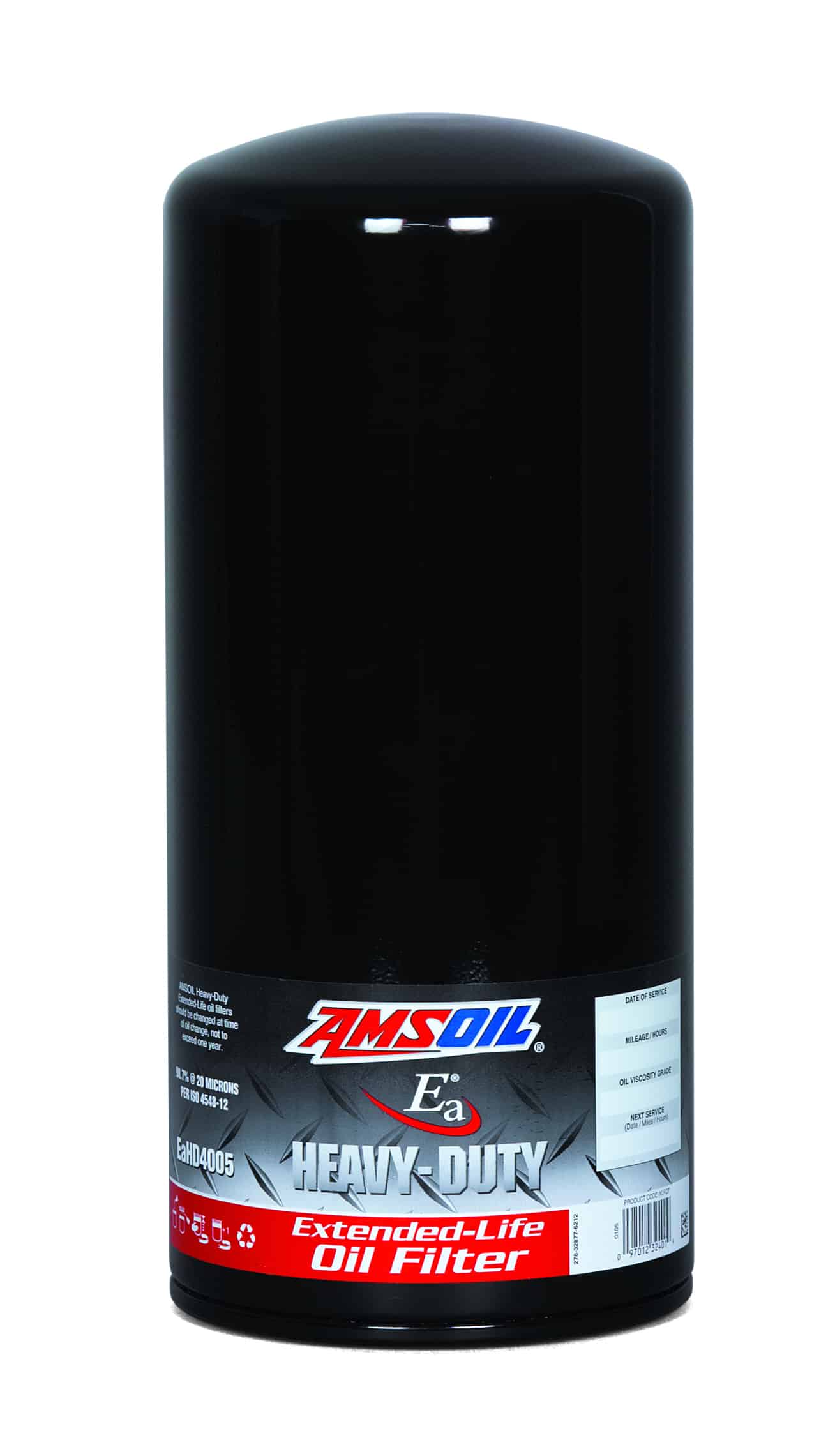 A can of AMSOIL Ea Heavy-Duty Extended-Life Oil Filters, formulated to provide great filtering efficiency for heavy-duty on- and off-road diesel, gasoline applications.
