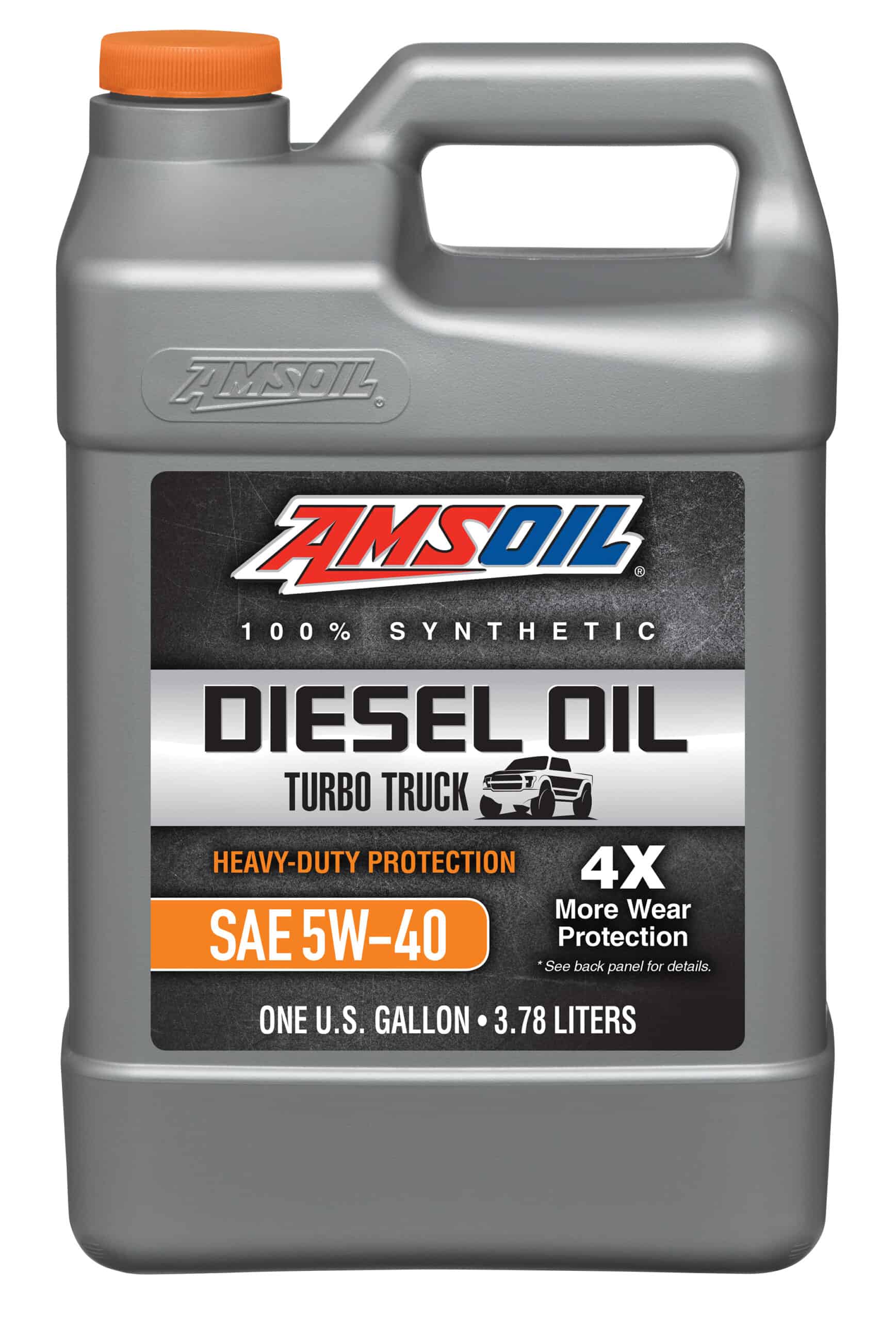 A gallon of AMSOIL Heavy-Duty Synthetic Diesel Oil, which provides excellent protection for customers seeking an upgrade over competing synthetic diesel oils.