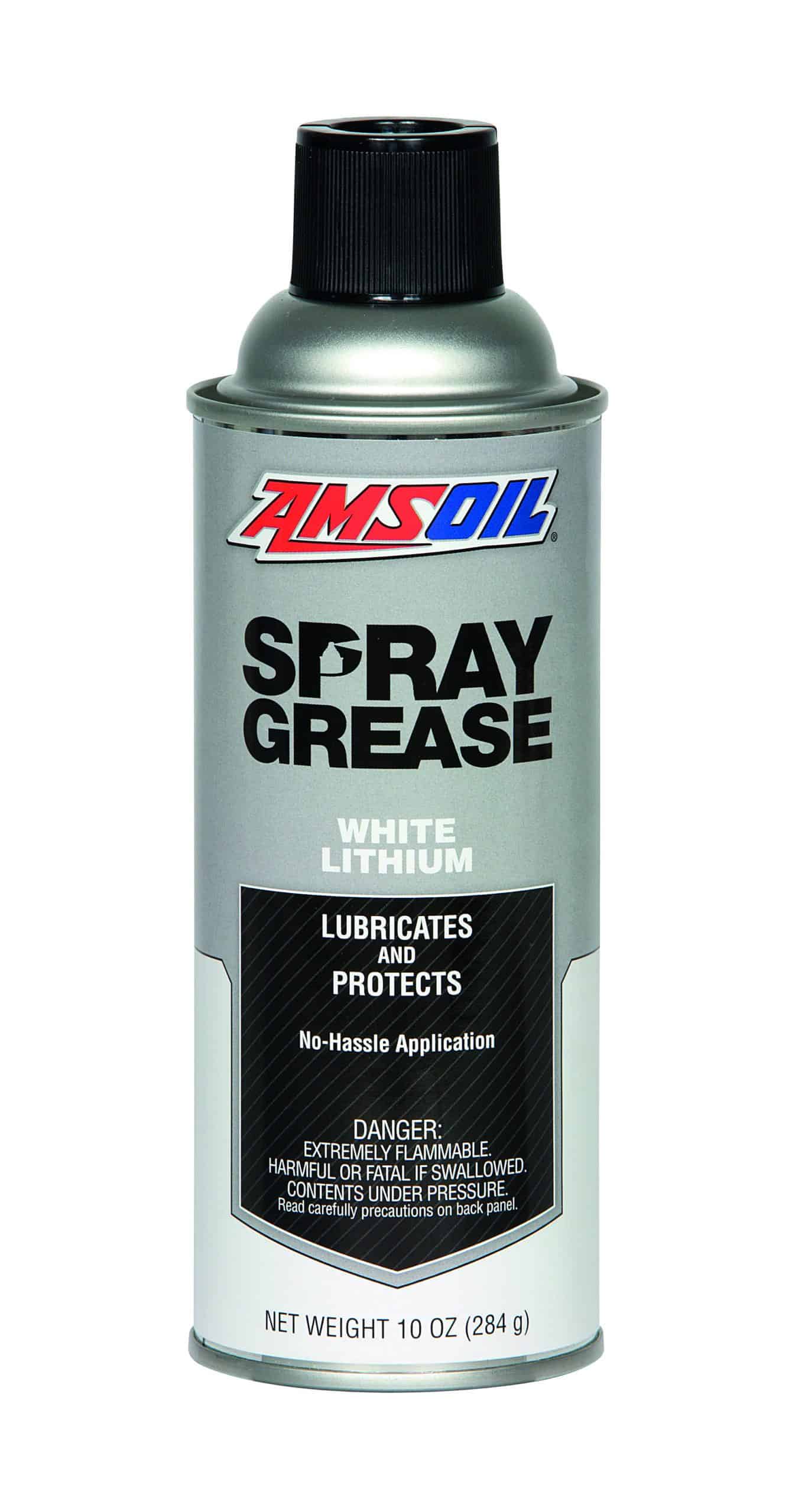 A can of AMSOIL Spray Grease, designed to effectively reduce friction & wear, keeping components running clean, trouble-free for outstanding performance and long life.