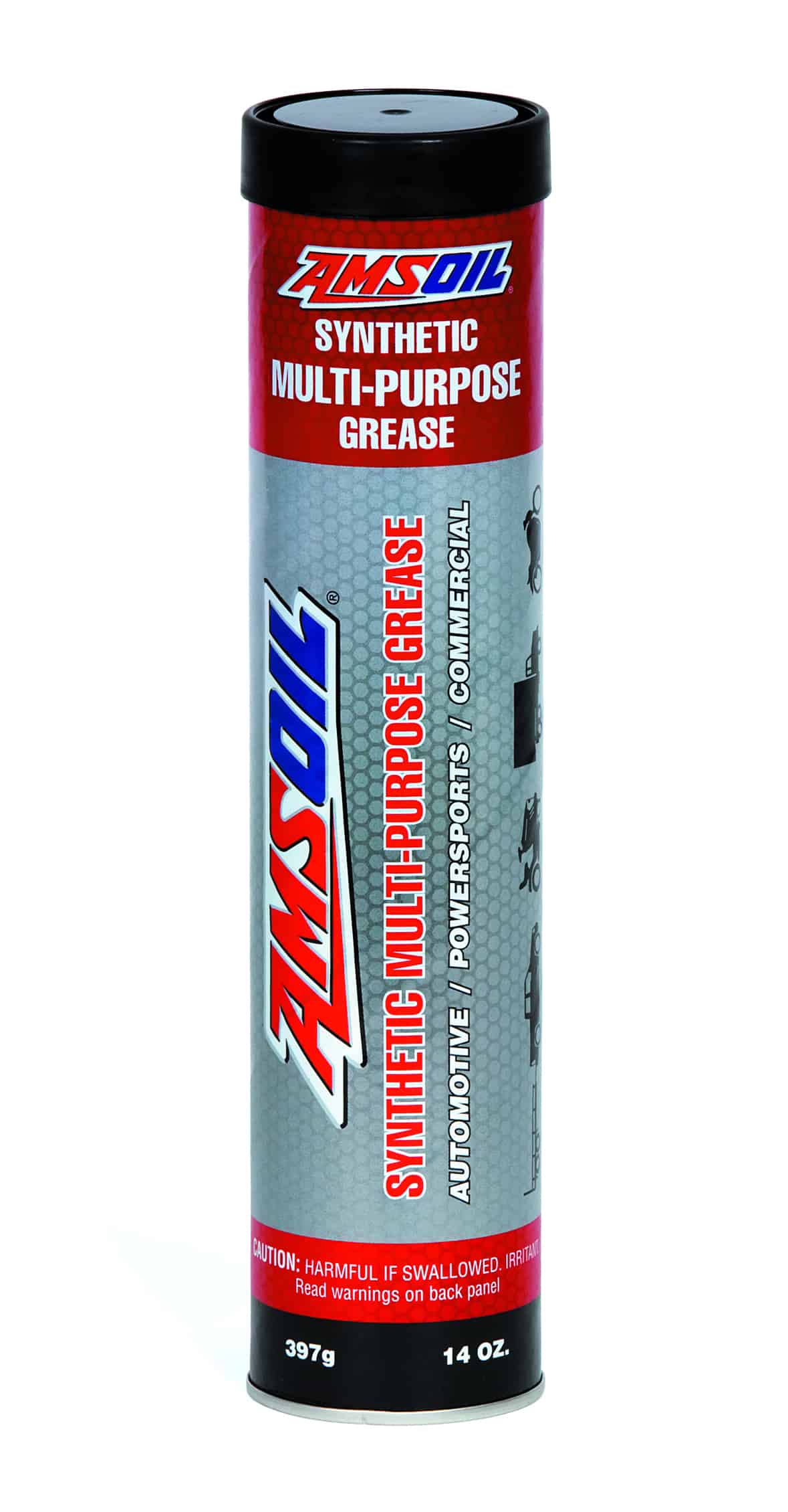 A cartridge of AMSOIL Synthetic Multi-Purpose Grease, designed to effectively reduce friction and wear. It helps components to run smoothly for great performance & long life.