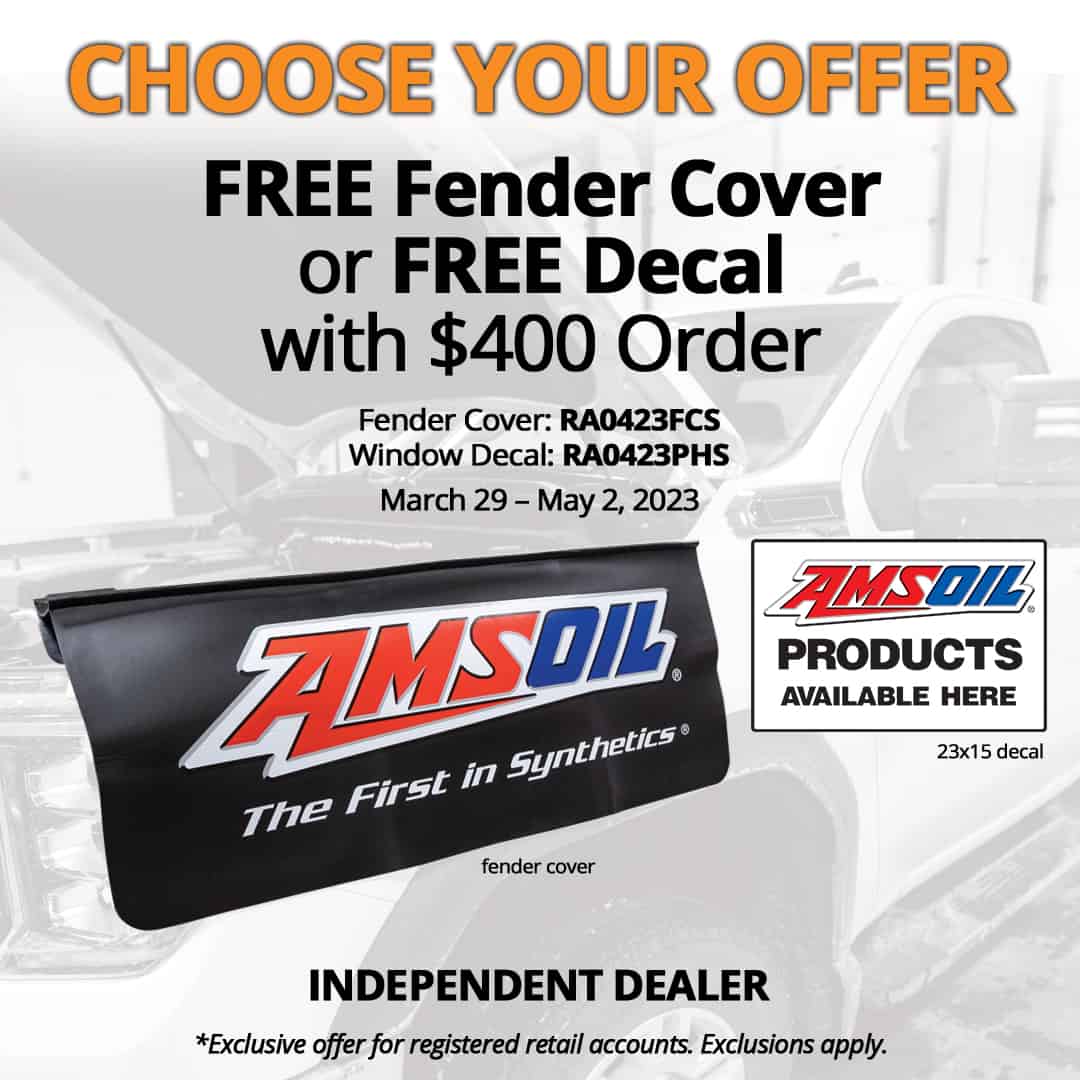 Free AMSOIL fender cover