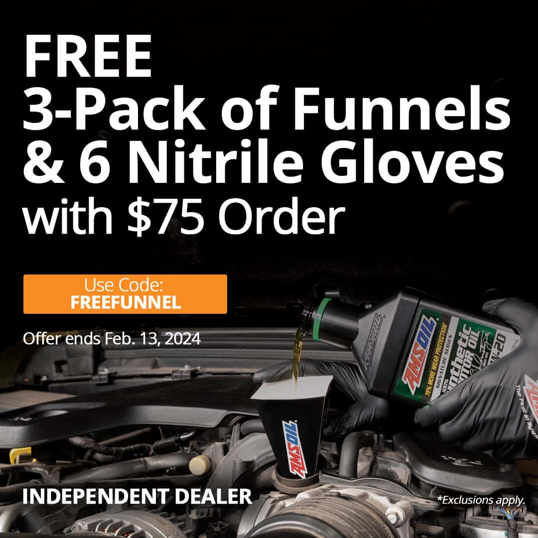 AMSOIL Three Fast Funnels and six nitrile gloves with order of $75 or more