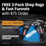 Image of a PC Offer: Three free AMSOIL shop rags and fast funnels with order of $75 or more