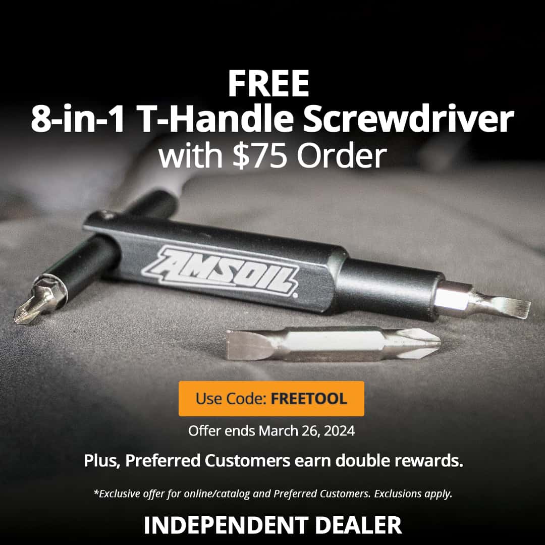 AMSOIL Free 8-in-1 T-handle screwdriver with $75 order